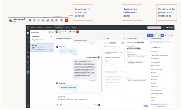 An annotated look at the multipanel agent workspace
